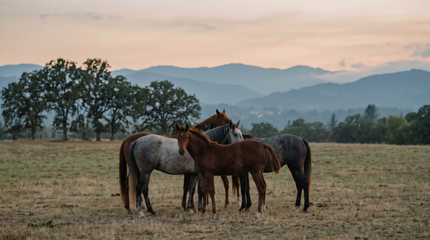 Chevaux en liberté, Les Écuries du Lamazen, Drôme